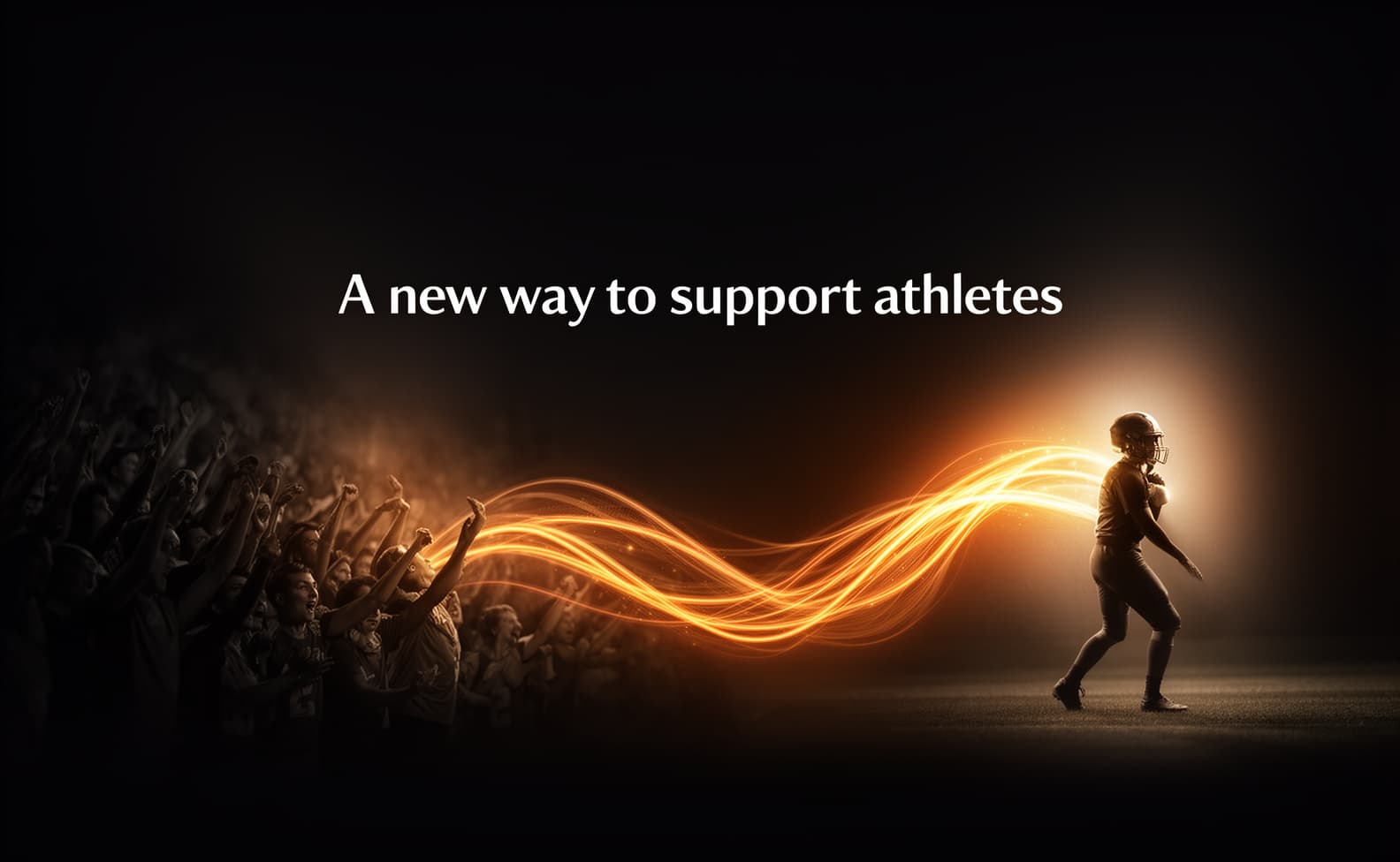 Fan energy moving toward an athlete as a visual metaphor for support.